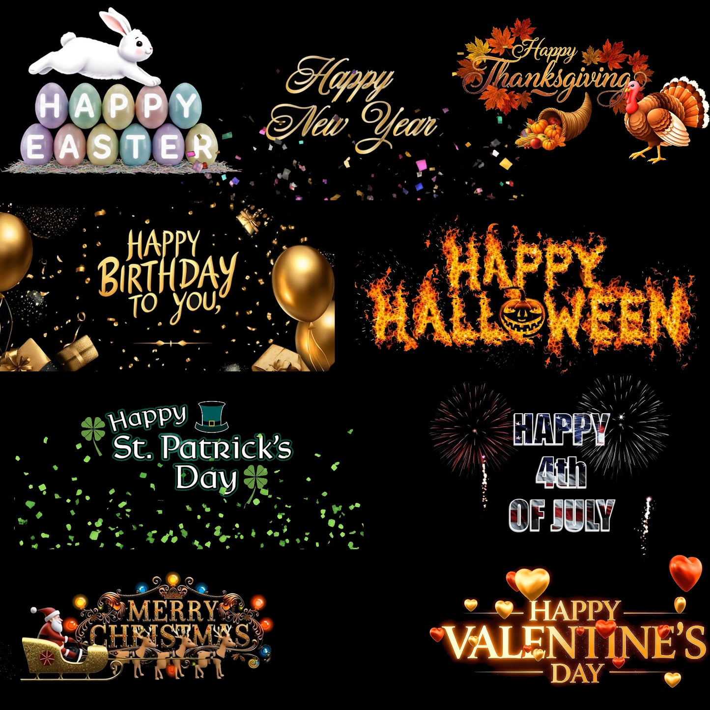 Holiday Message Collection - 9 Holidays